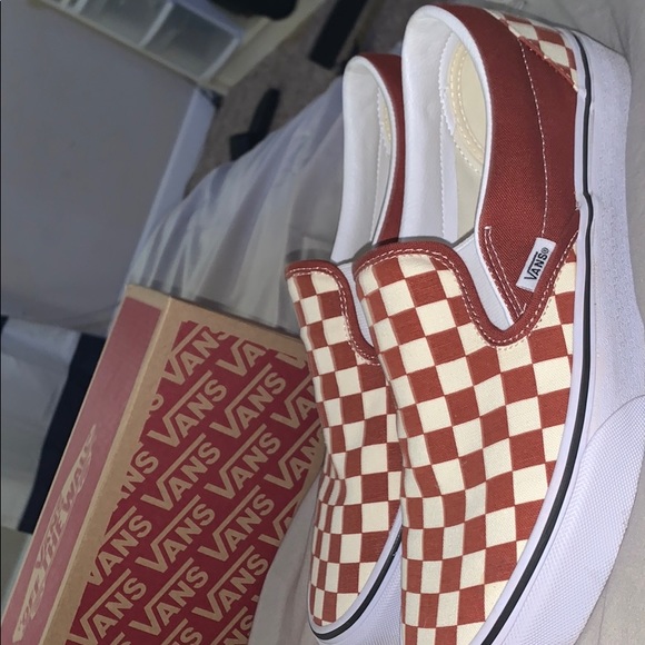 Slip ons red/cream checker vans - Picture 4 of 6